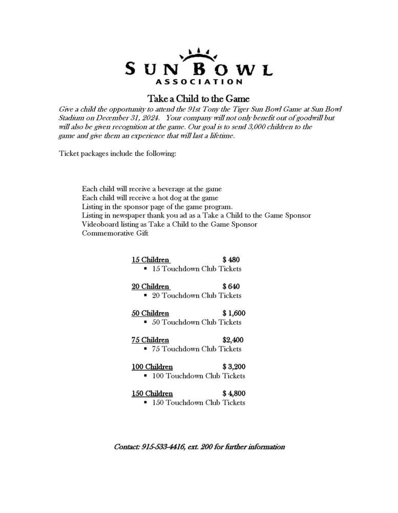 Tickets - Sun Bowl Game